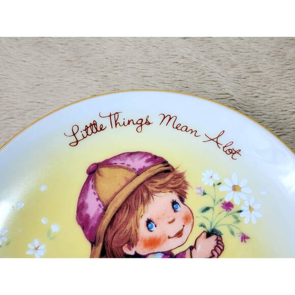 Avon Small Plate Porcelain 5" Mother's Day 1981 1982 Little Things Japan x2 Vtg - Picture 11 of 12